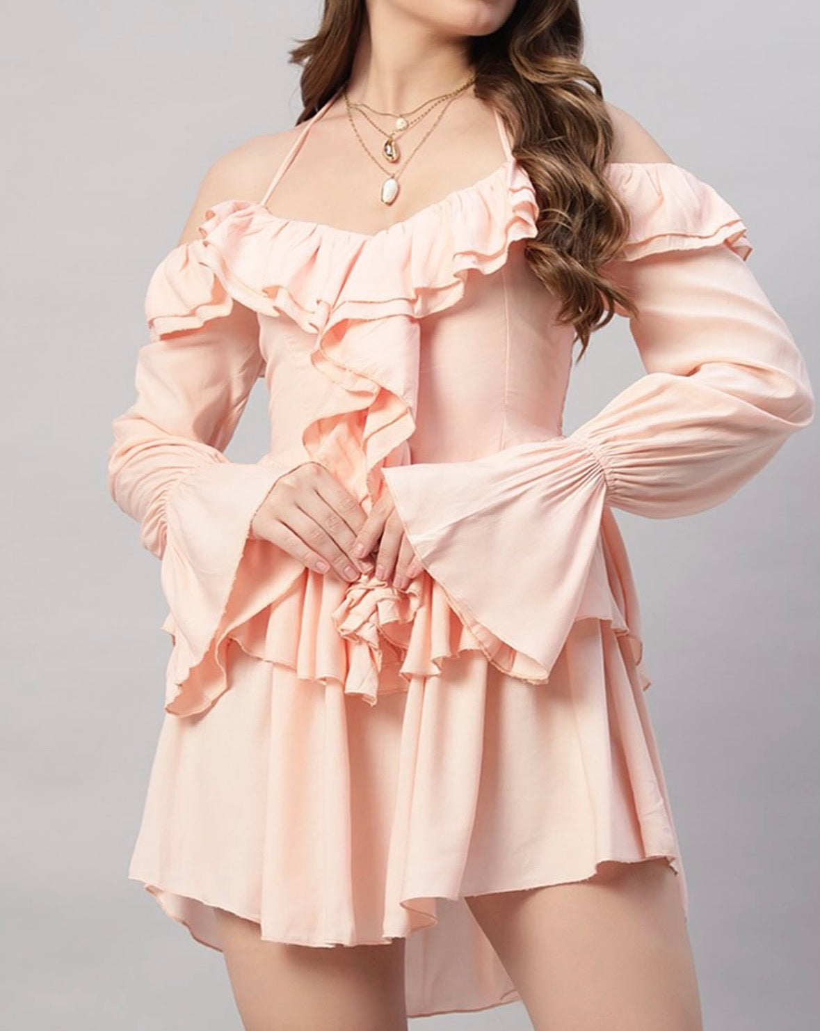 Ruffled Off-Shoulder Dress