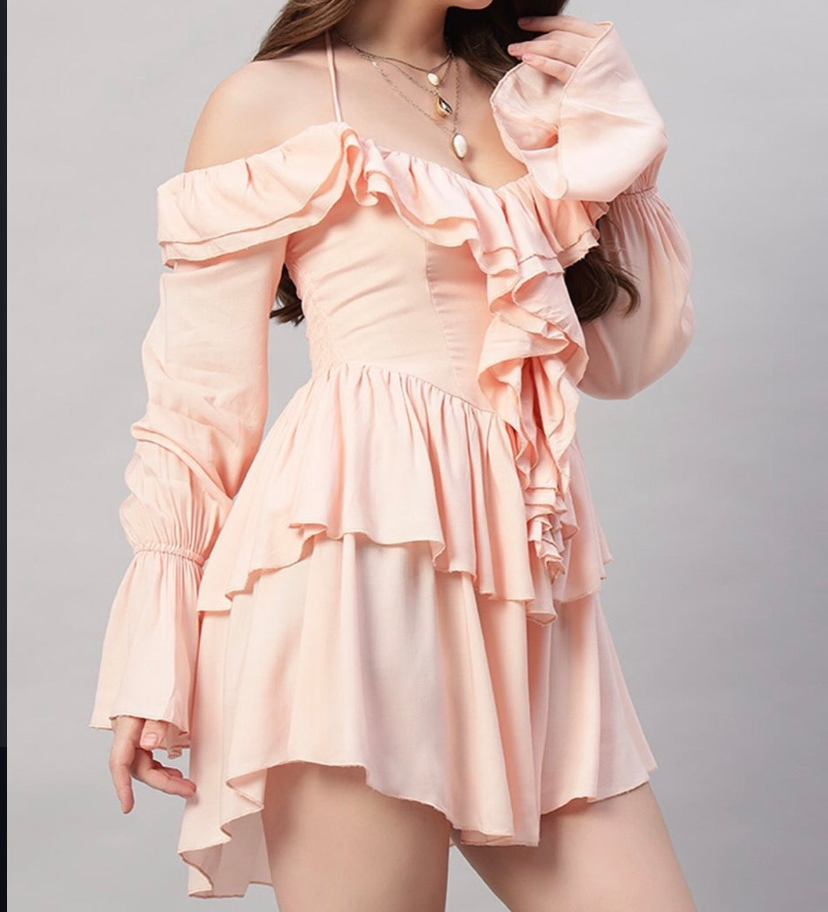 Ruffled Off-Shoulder Dress