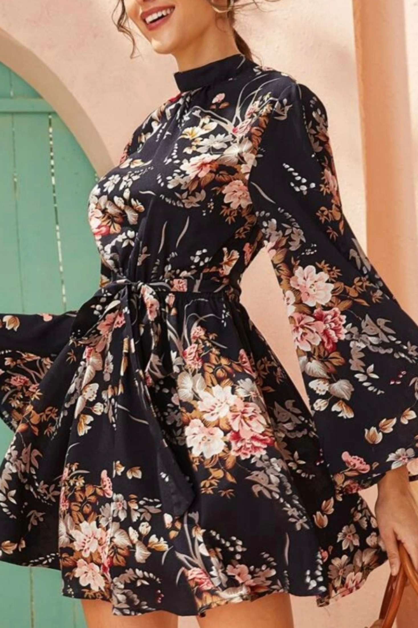 Open Back Floral Dress
