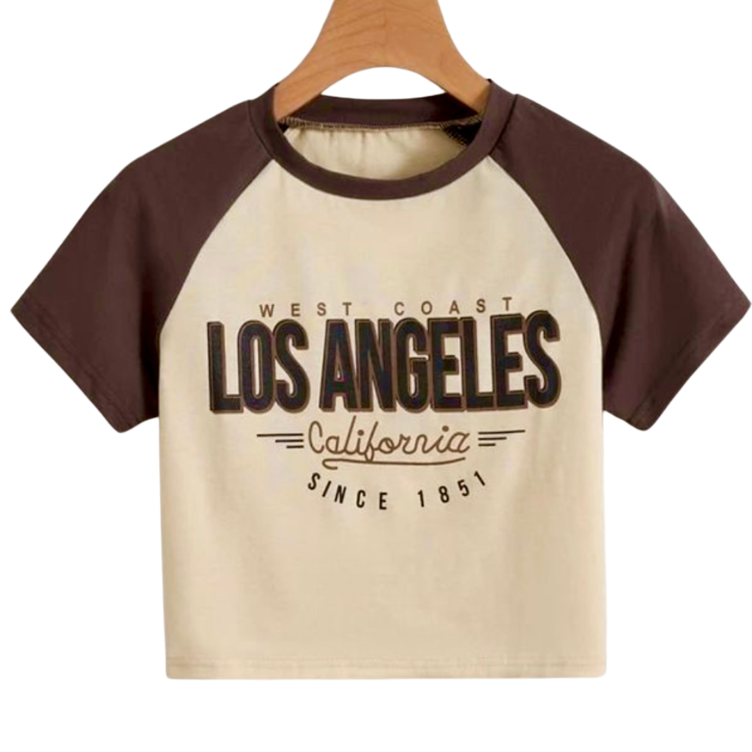 Letter Color Block Tee - Clothes and You