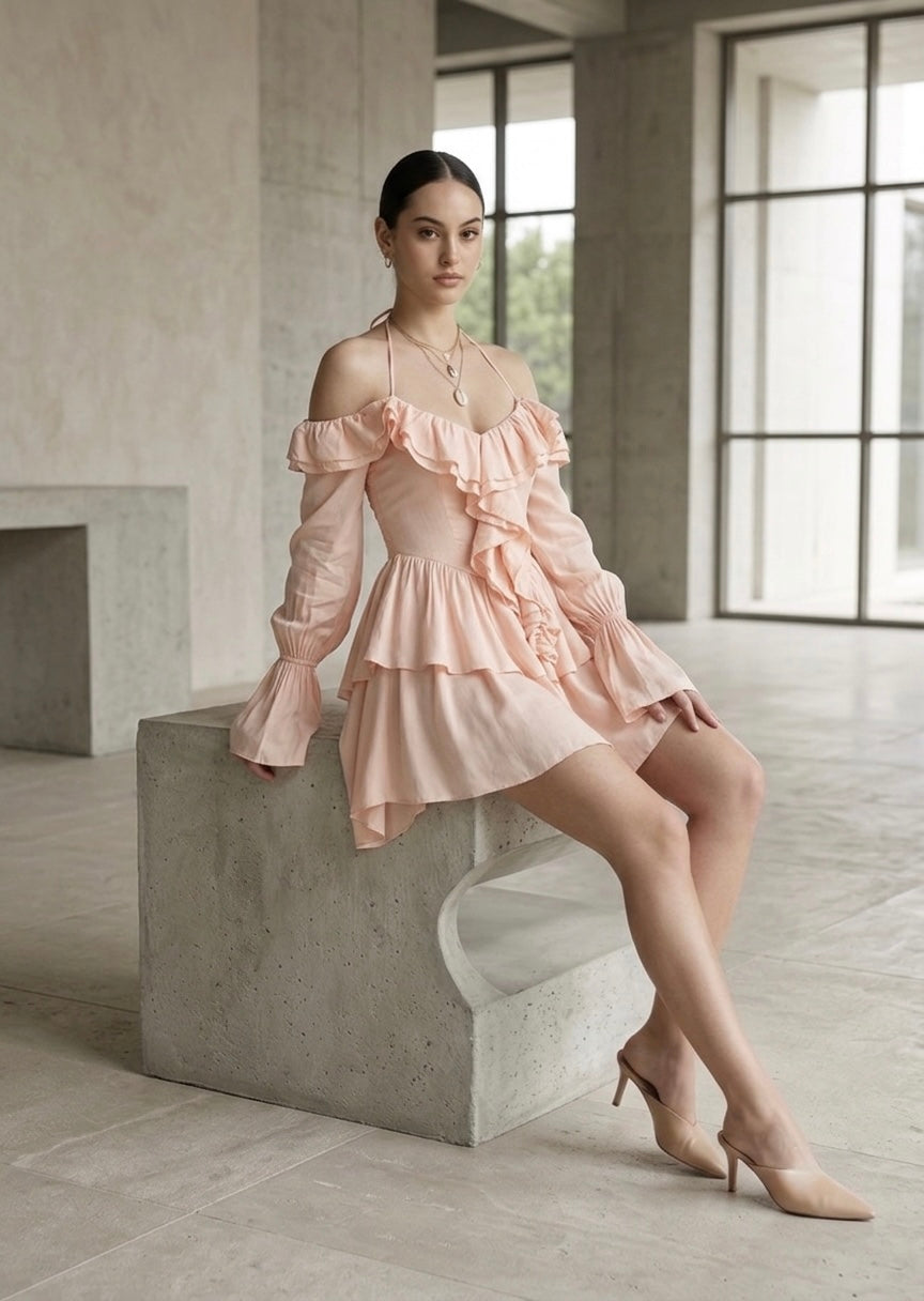Ruffled Off-Shoulder Dress