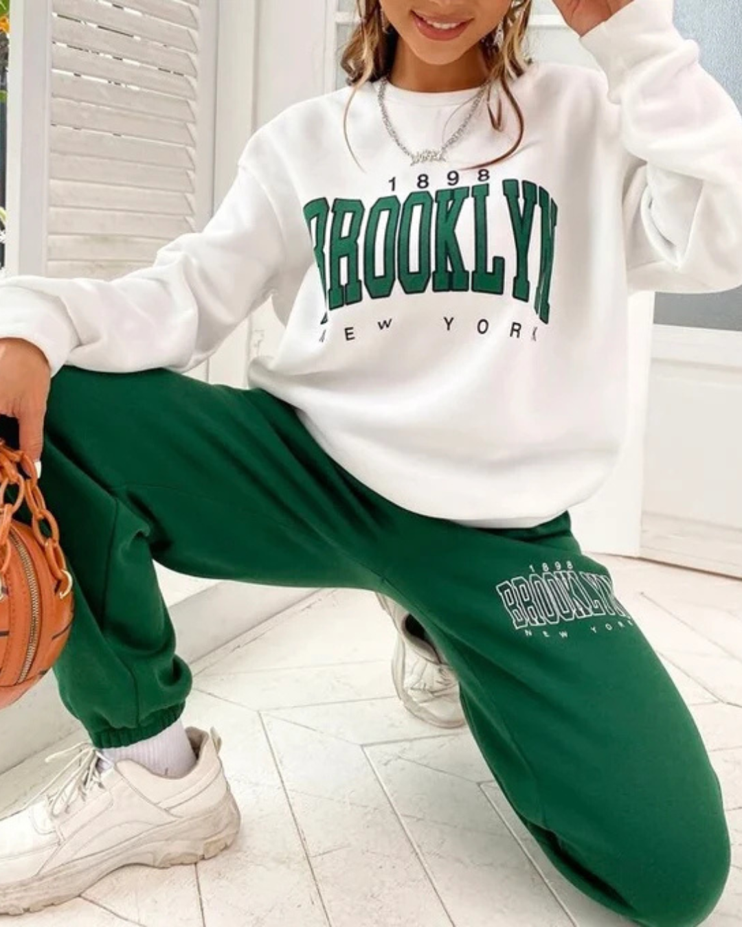 Letter Graphic Drop Shoulder Sweatshirt and Sweatpants - Clothes and You