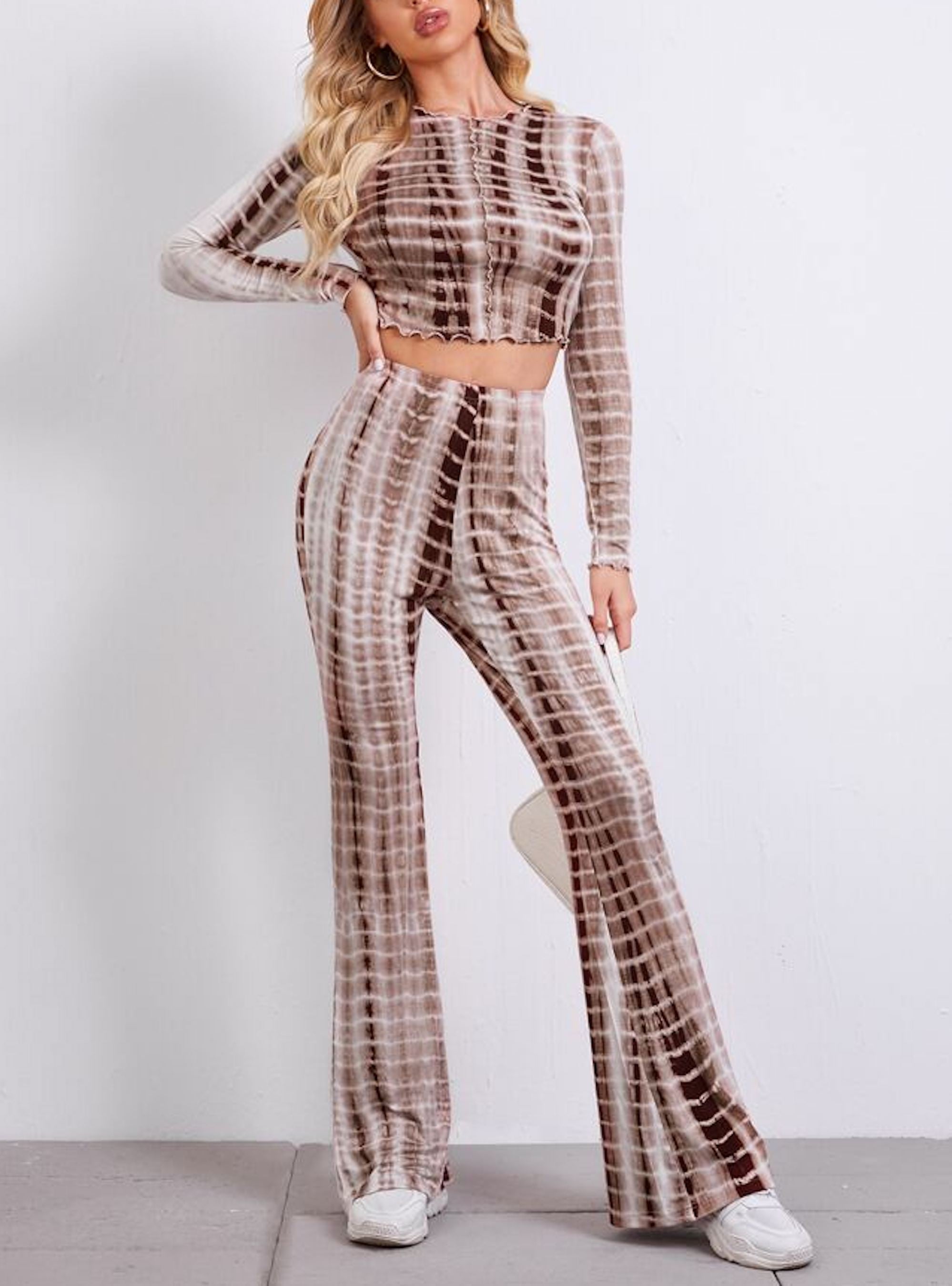 Clothes and You Tie Dye Tee and Flare Leg Pants Set