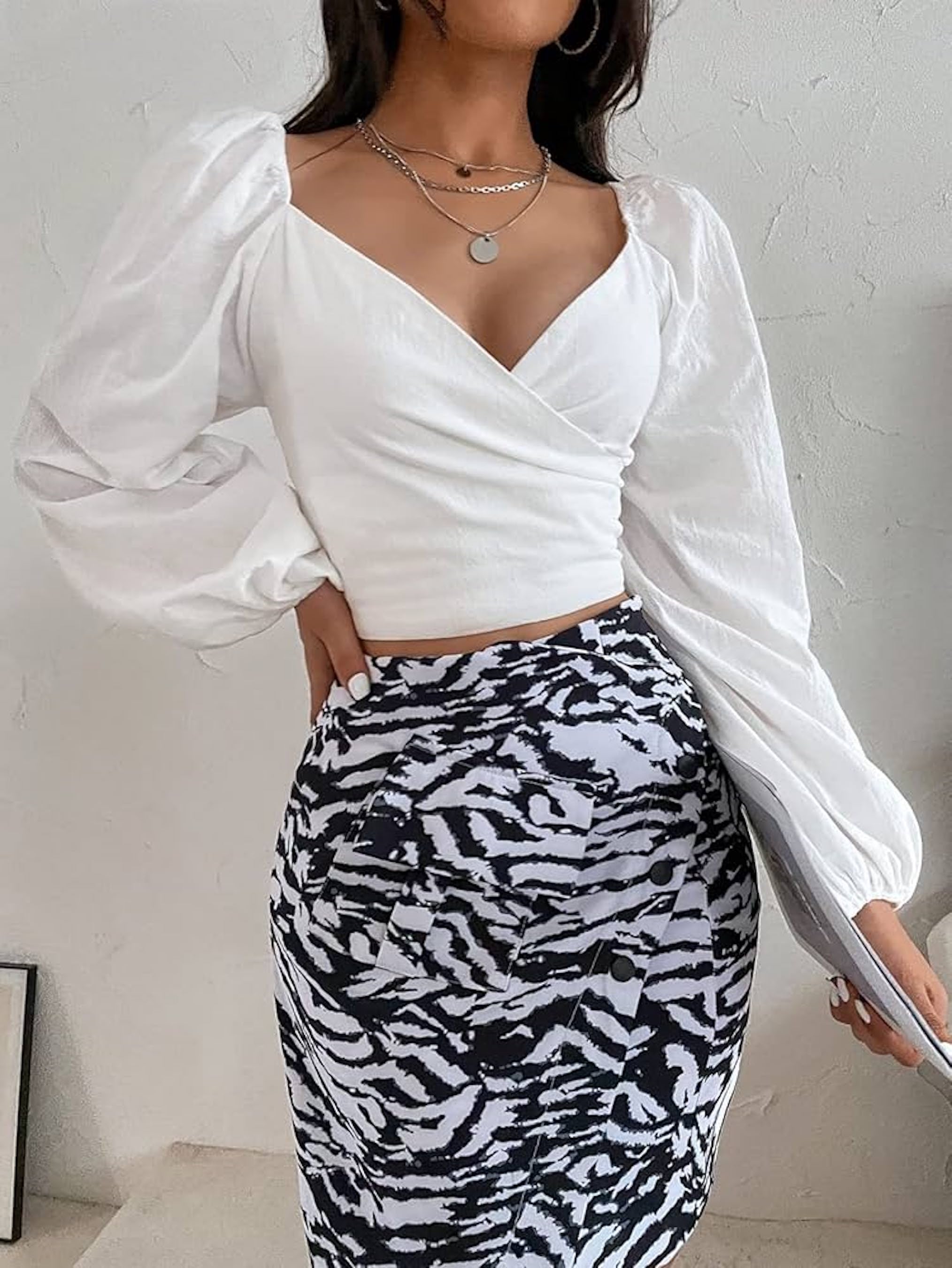 Clothes and You White Shirred Back Crop Top