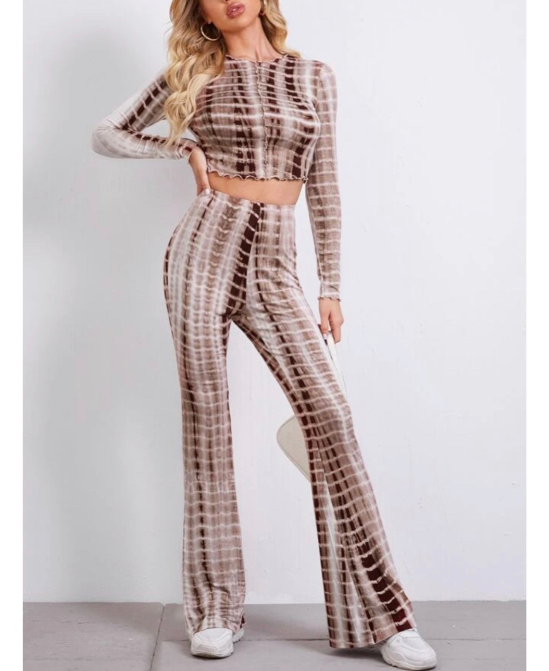 Clothes and You Tie Dye Tee and Flare Leg Pants Set